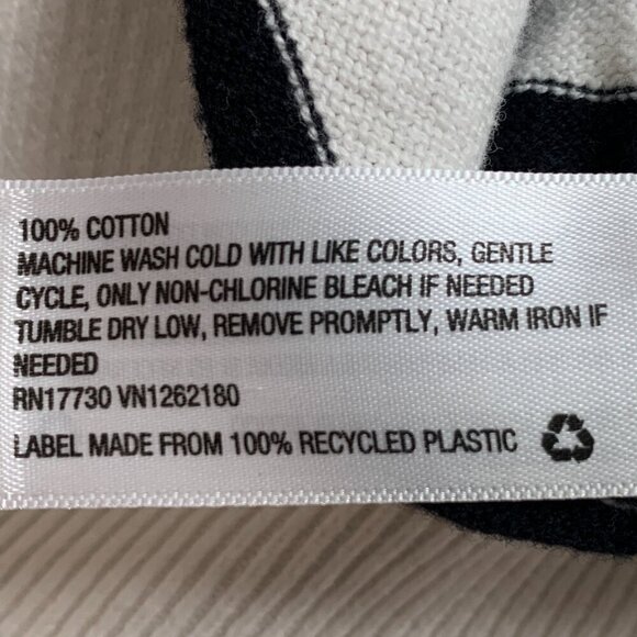 a new day Sleeveless Crew Neck Knit Top Sz S Striped Cream & Black #331F - Picture 12 of 12